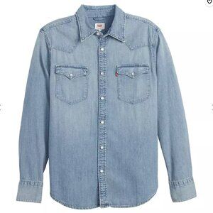 Levi’s Pearl Snap Buttons, Denim Western Shirt